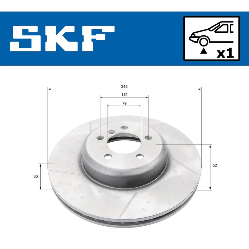Jeu de 2 disques de frein avant SKF VKBD 80282 V1 - Visuel 1