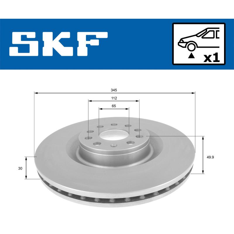 Jeu de 2 disques de frein avant SKF VKBD 80309 V1 - Visuel 1