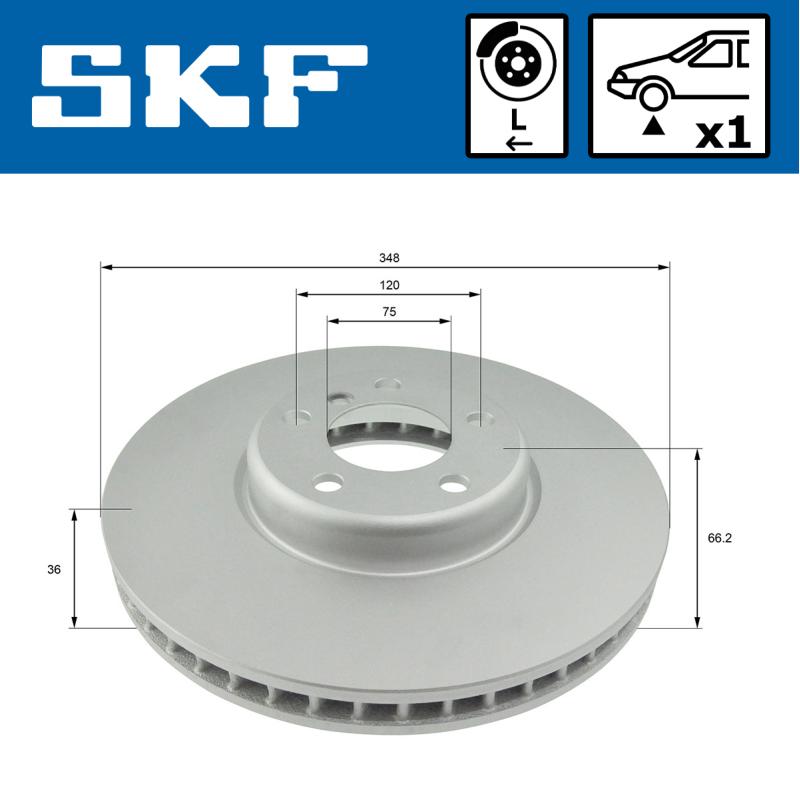 Disque de frein avant gauche SKF VKBD 80385 V1 - Visuel 1