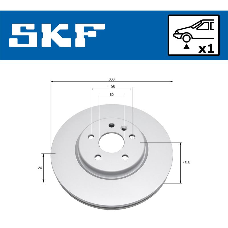 Jeu de 2 disques de frein avant SKF VKBD 80409 V1 - Visuel 1