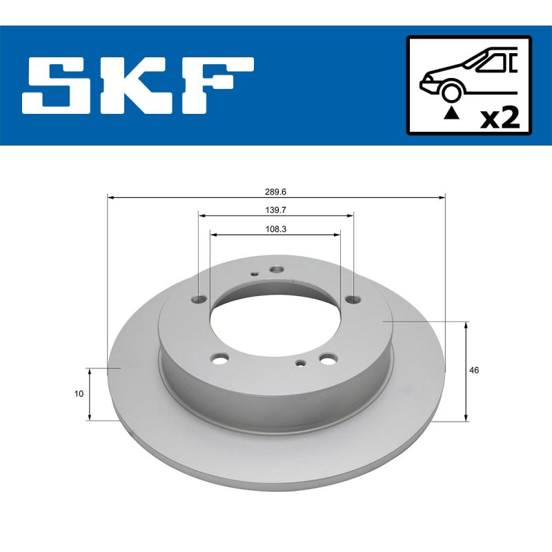 Jeu de 2 disques de frein avant SKF VKBD 80468 S2 - Visuel 1