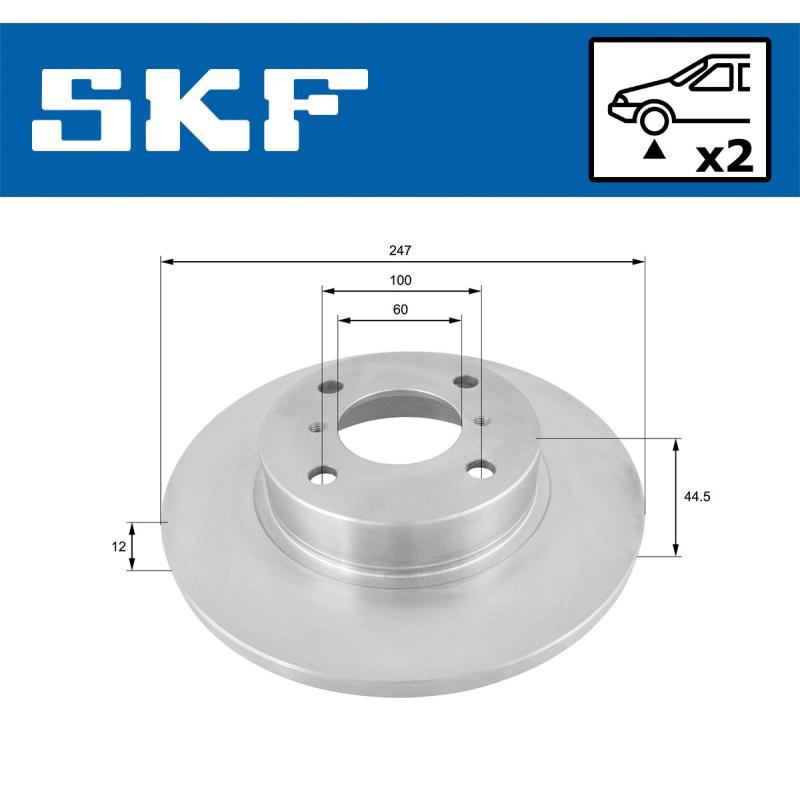 Jeu de 2 disques de frein avant SKF VKBD 80471 S2 - Visuel 1