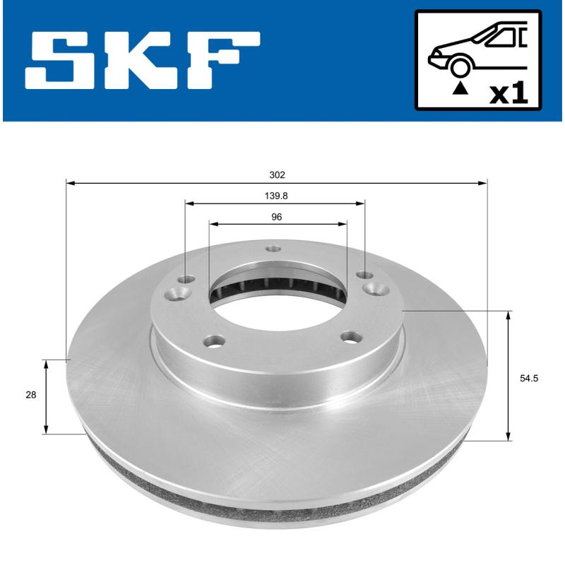 Jeu de 2 disques de frein avant SKF VKBD 80586 V1 - Visuel 1