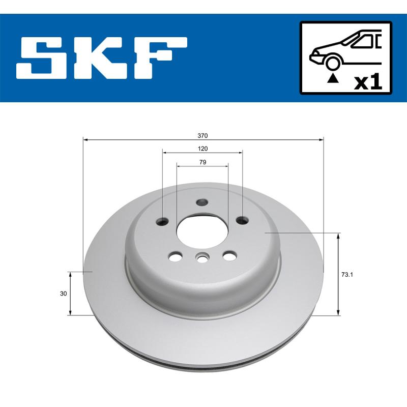 Jeu de 2 disques de frein avant SKF VKBD 80598 V1 - Visuel 1