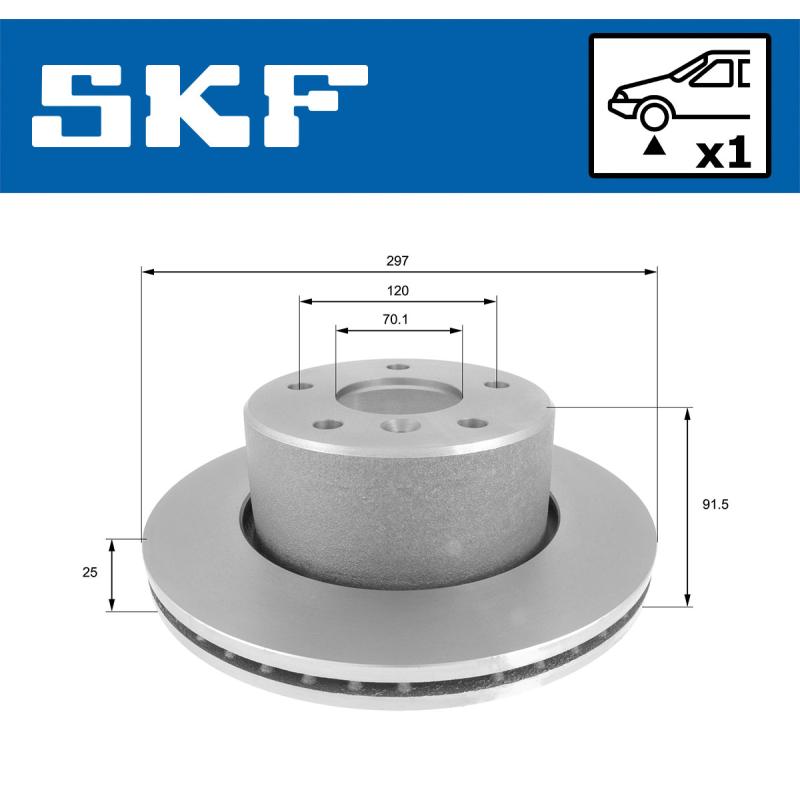Jeu de 2 disques de frein avant SKF VKBD 80646 V1 - Visuel 1