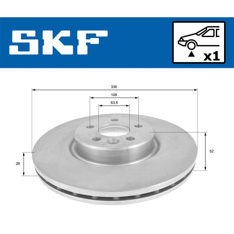 Jeu de 2 disques de frein avant SKF VKBD 80786 V1 - Visuel 1