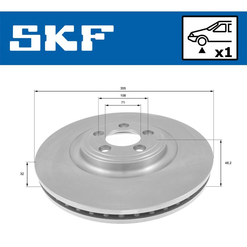Jeu de 2 disques de frein avant SKF VKBD 81105 V1 - Visuel 1