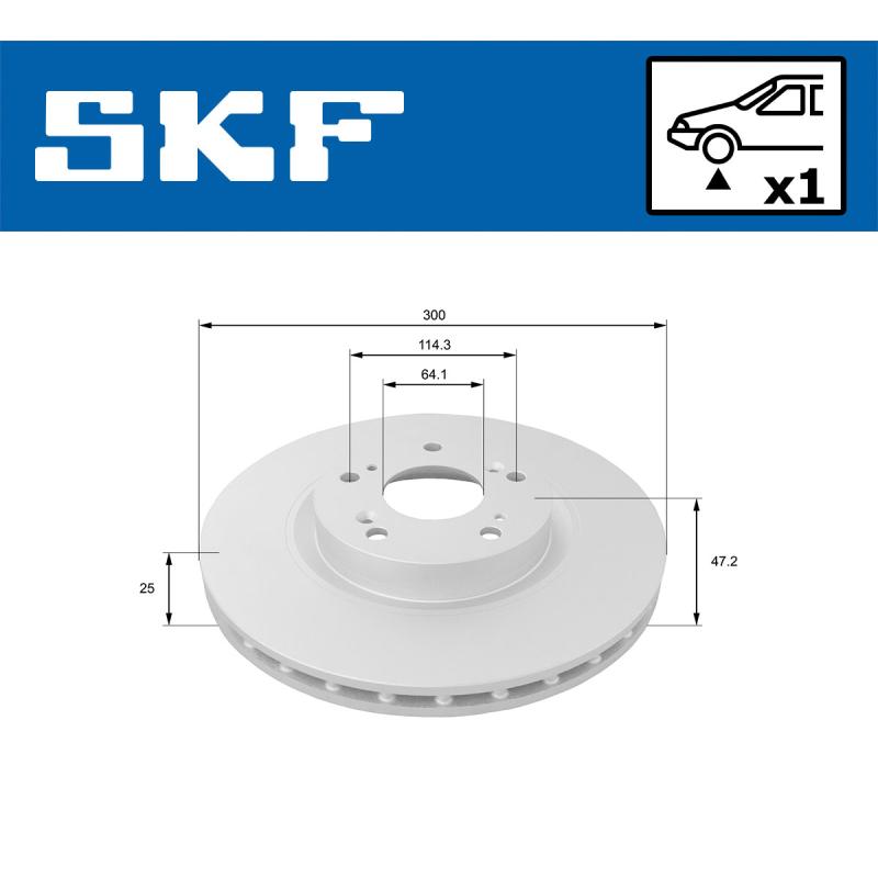 Jeu de 2 disques de frein avant SKF VKBD 81139 V1 - Visuel 1