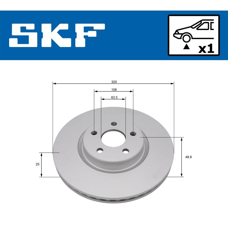 Jeu de 2 disques de frein avant SKF VKBD 81277 V1 - Visuel 1