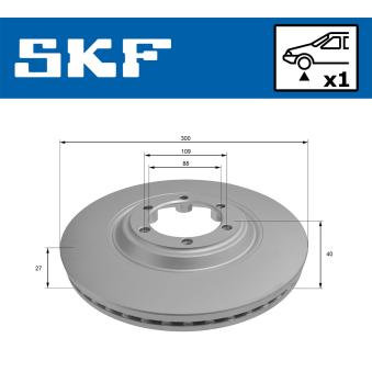 Jeu de 2 disques de frein avant SKF [VKBD 81293 V1]