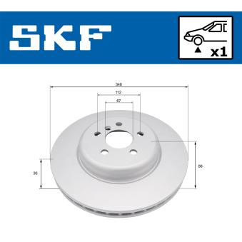 Jeu de 2 disques de frein avant SKF VKBD 81372 V1 pour BMW X4 xDrive 25 d - 231cv
