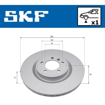 Jeu de 2 disques de frein avant SKF VKBD 81401 V1 pour LAND ROVER DISCOVERY 3.0 4x4 - 340cv