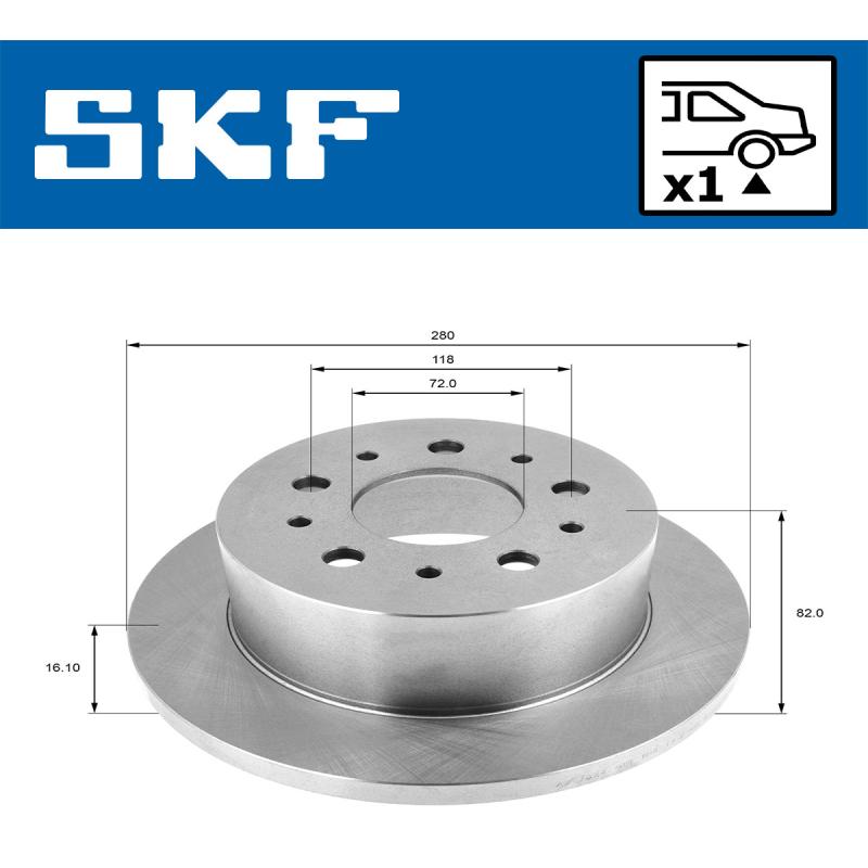 Jeu de 2 disques de frein arrière SKF VKBD 90131 S1 - Visuel 1