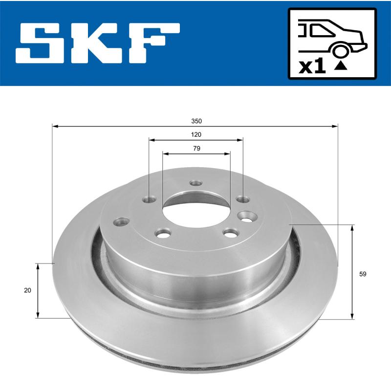 Jeu de 2 disques de frein arrière SKF VKBD 90233 V1 - Visuel 1