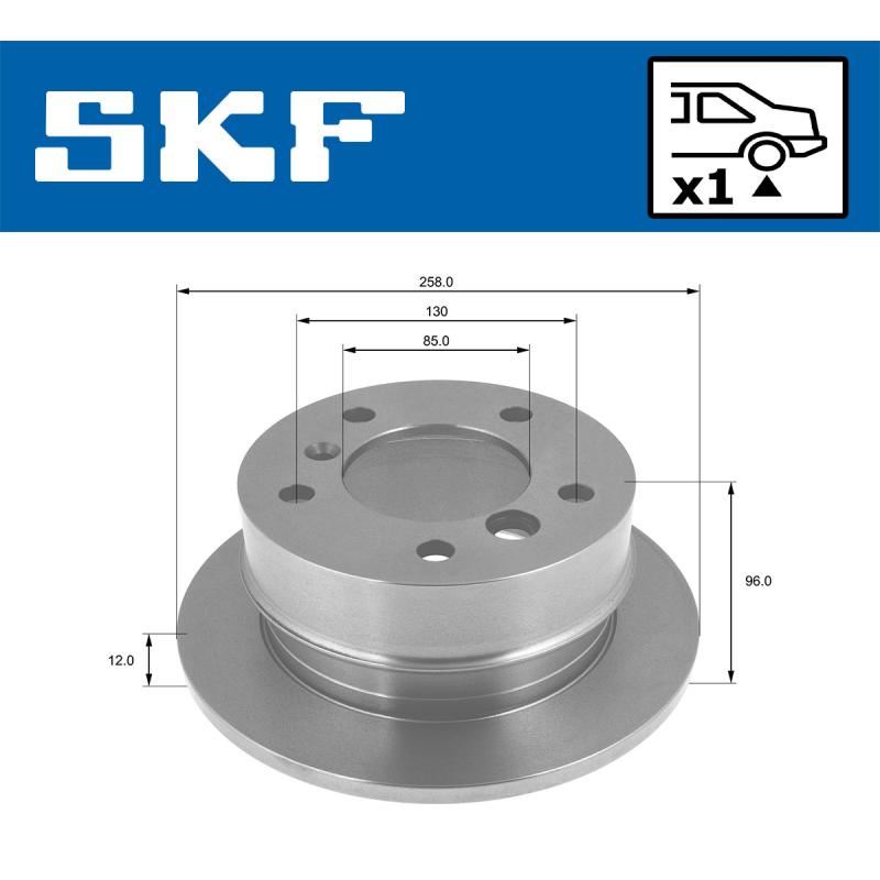 Jeu de 2 disques de frein arrière SKF VKBD 90345 S1 - Visuel 1