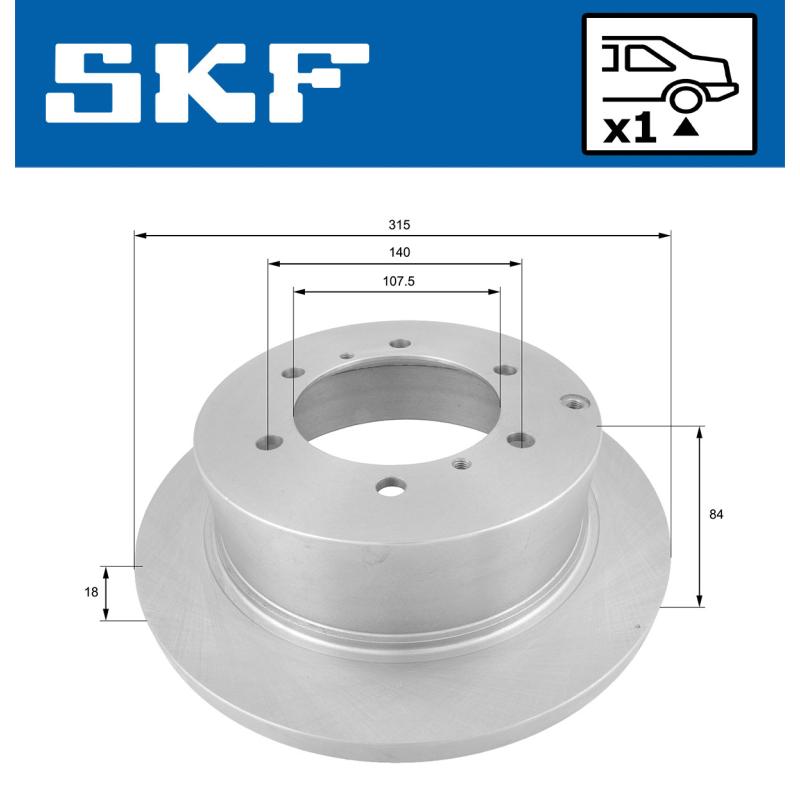Jeu de 2 disques de frein arrière SKF VKBD 90533 S1 - Visuel 1
