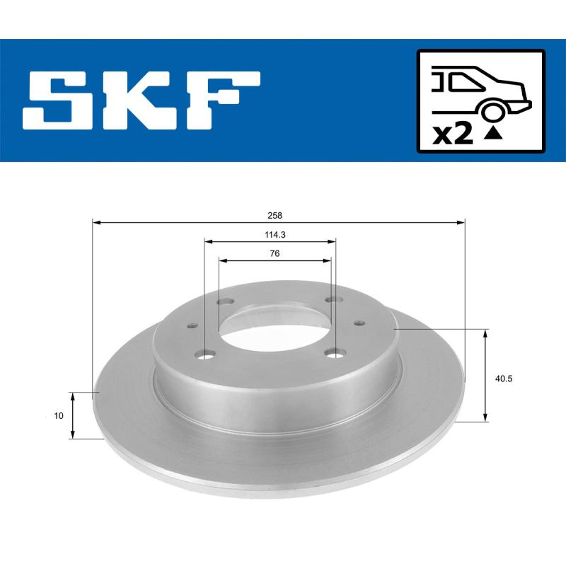 Jeu de 2 disques de frein arrière SKF VKBD 90859 S2 - Visuel 1
