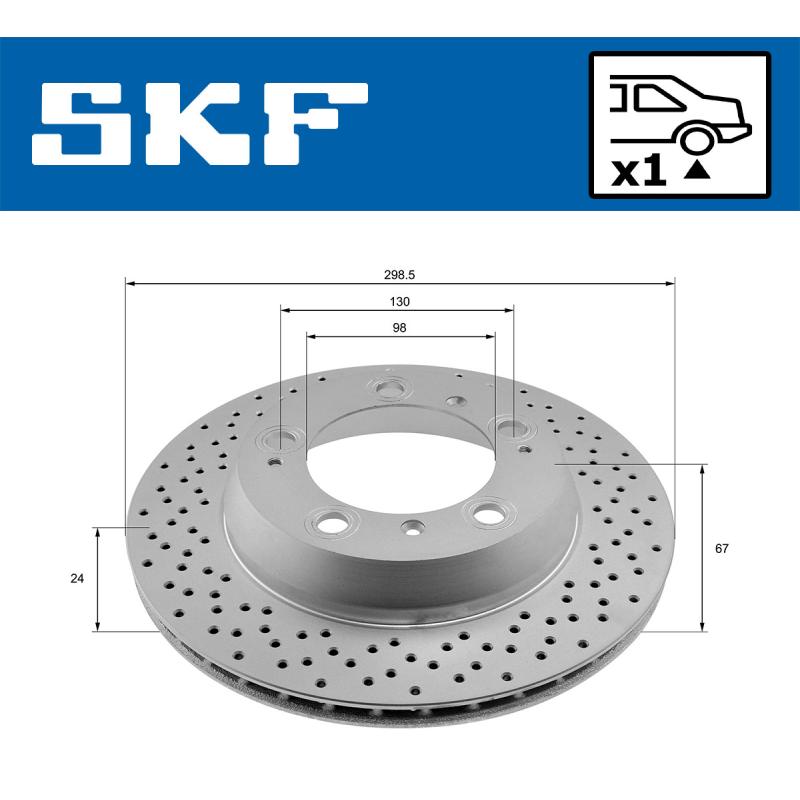 Jeu de 2 disques de frein arrière SKF VKBD 90888 V1 - Visuel 1