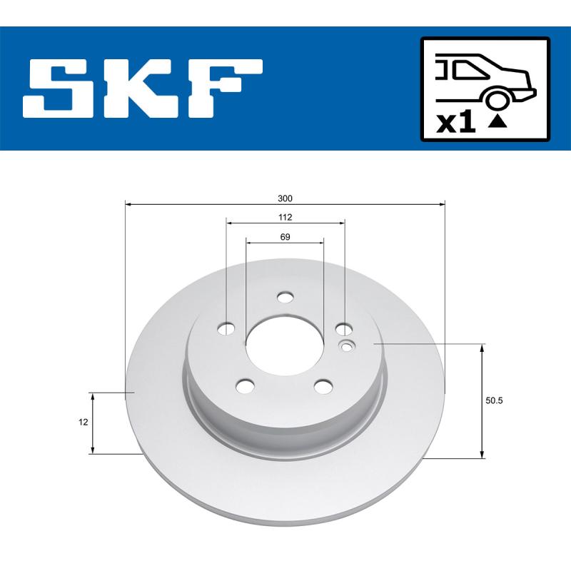 Jeu de 2 disques de frein arrière SKF VKBD 91110 S1 - Visuel 1