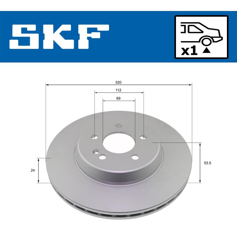 Jeu de 2 disques de frein arrière SKF VKBD 91332 V1 - Visuel 1