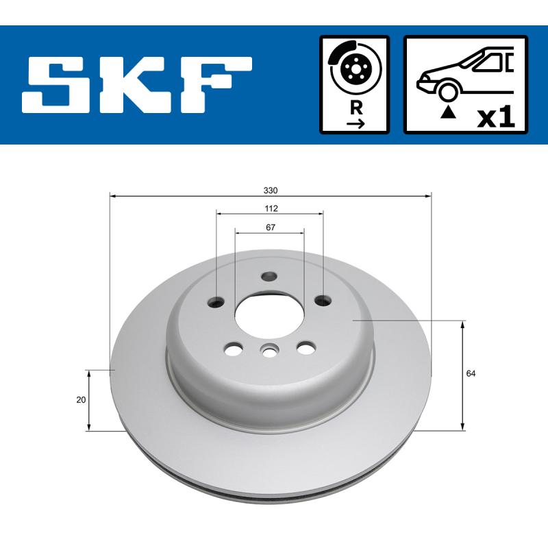 Disque de frein avant droit SKF VKBD 91339 V1 - Visuel 1