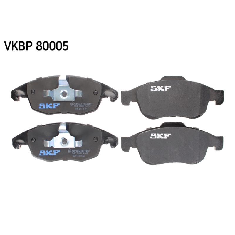 Jeu de 4 plaquettes de frein avant SKF VKBP 80005 - Visuel 1