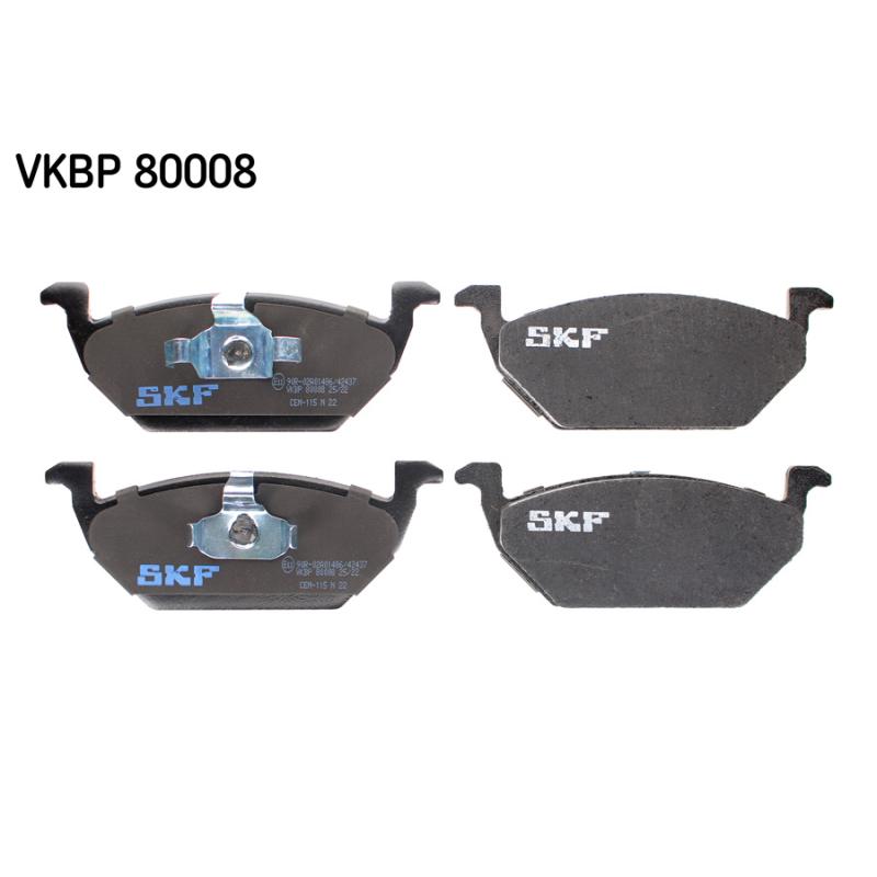 Jeu de 4 plaquettes de frein avant SKF VKBP 80008 - Visuel 1