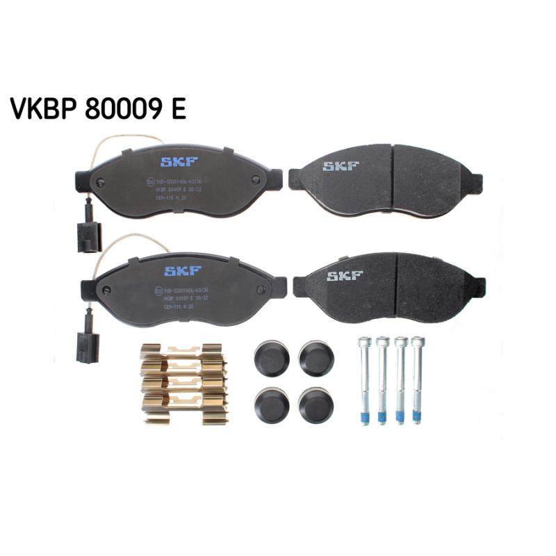 Jeu de 4 plaquettes de frein avant SKF VKBP 80009 E - Visuel 1