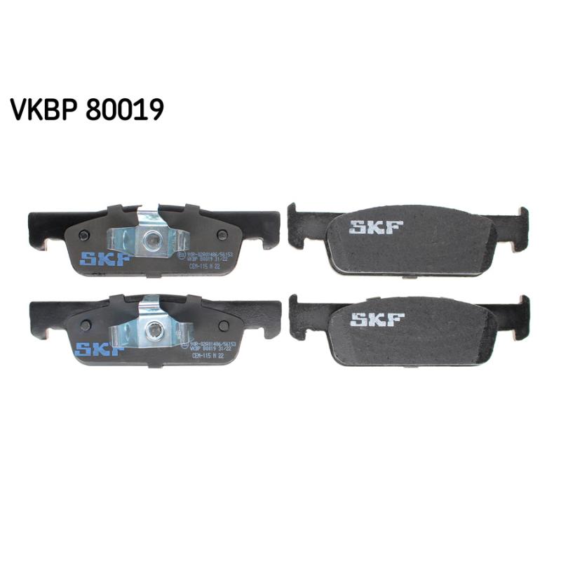 Jeu de 4 plaquettes de frein avant SKF VKBP 80019 - Visuel 1
