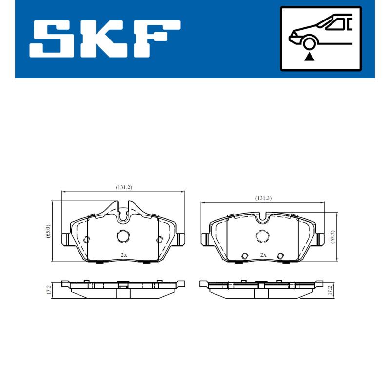 Jeu de 4 plaquettes de frein avant SKF VKBP 80093 - Visuel 1