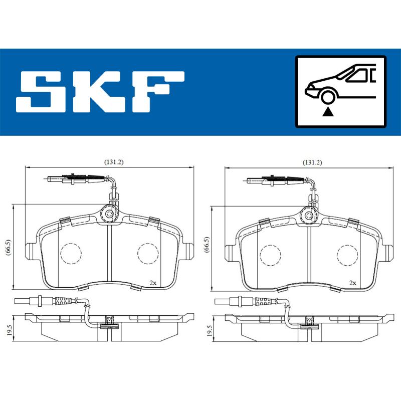 Jeu de 4 plaquettes de frein avant SKF VKBP 80232 E - Visuel 1