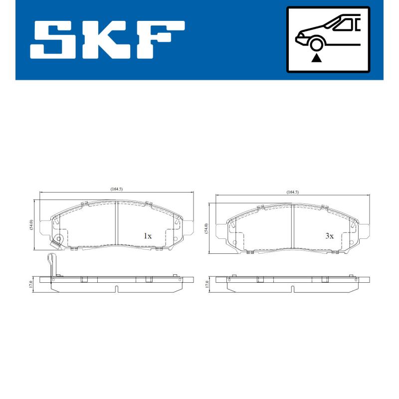 Jeu de 4 plaquettes de frein avant SKF VKBP 80259 A - Visuel 1