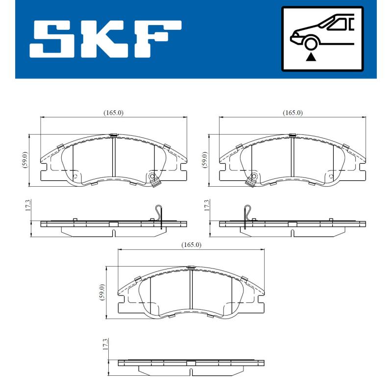 Jeu de 4 plaquettes de frein avant SKF VKBP 81090 A - Visuel 1