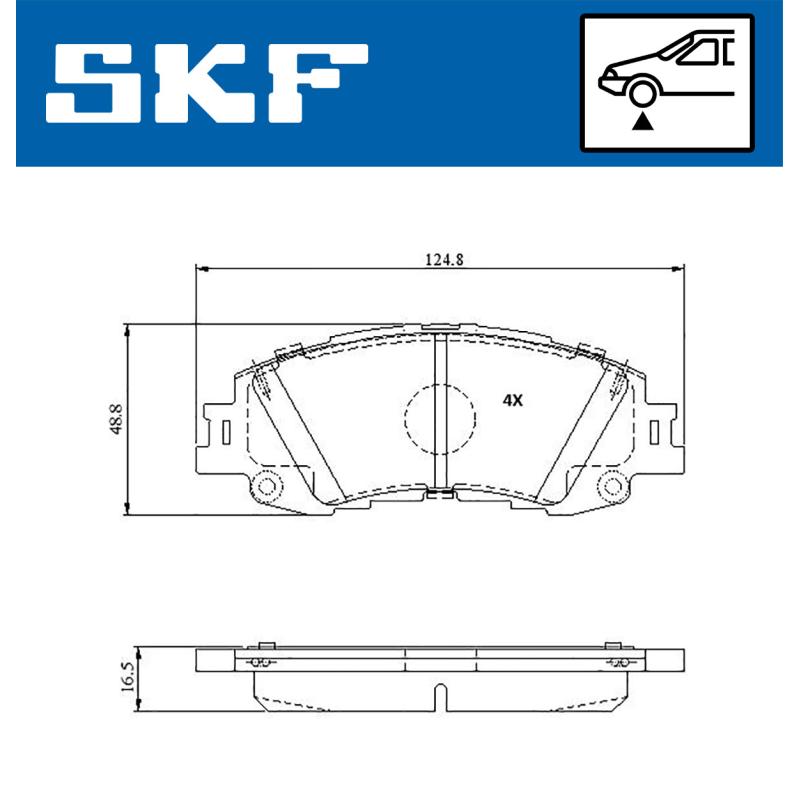 Jeu de 4 plaquettes de frein avant SKF VKBP 81338 - Visuel 1