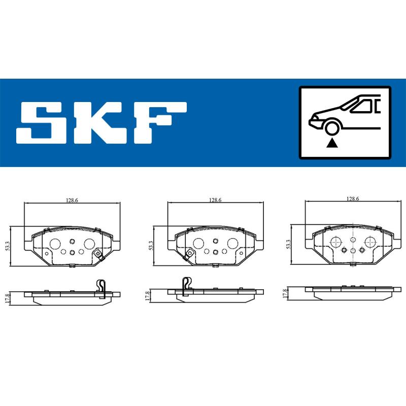 Jeu de 4 plaquettes de frein avant SKF VKBP 81426 A - Visuel 1