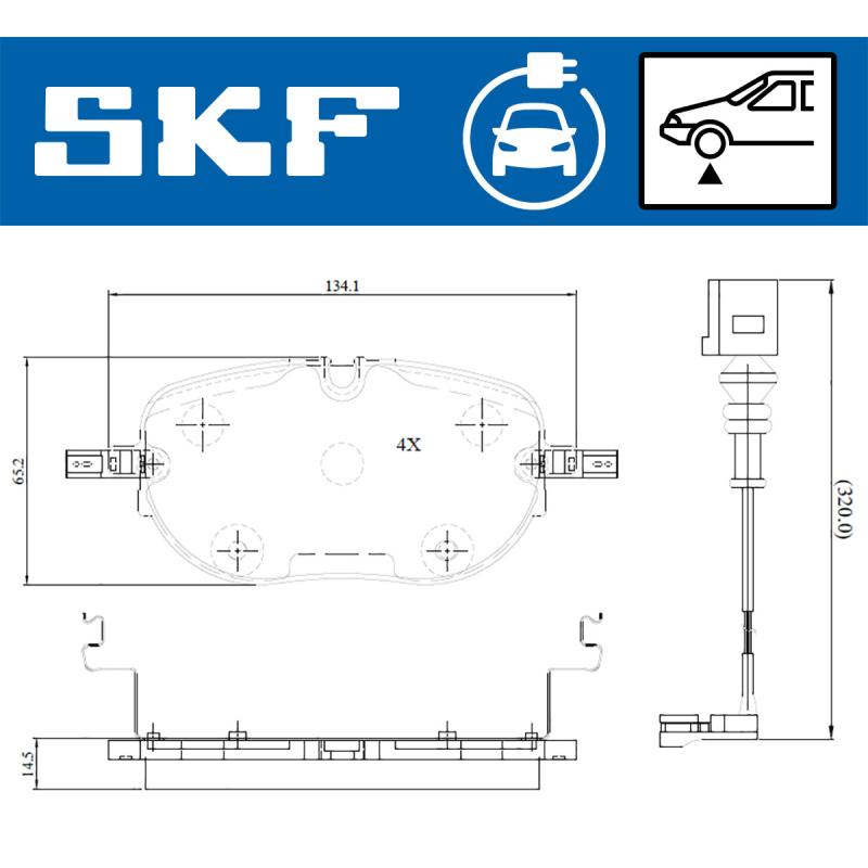 Jeu de 4 plaquettes de frein avant SKF VKBP 85011 EV - Visuel 1