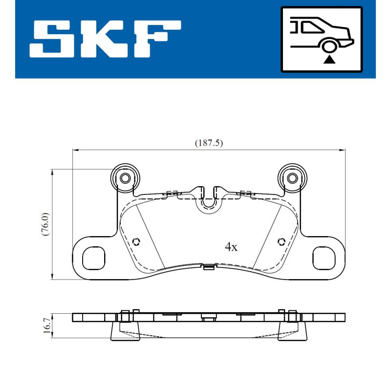 Jeu de 4 plaquettes de frein avant SKF VKBP 90297 - Visuel 1