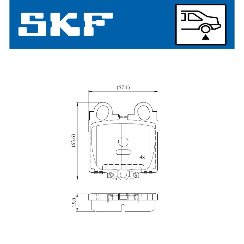 Jeu de 4 plaquettes de frein avant SKF VKBP 91131 A - Visuel 1