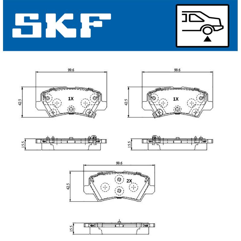 Jeu de 4 plaquettes de frein avant SKF VKBP 91335 A - Visuel 1