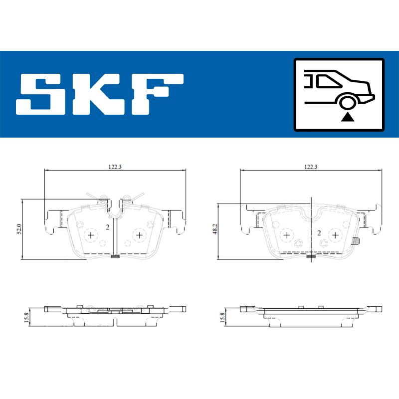 Jeu de 4 plaquettes de frein arrière SKF VKBP 91354 - Visuel 1