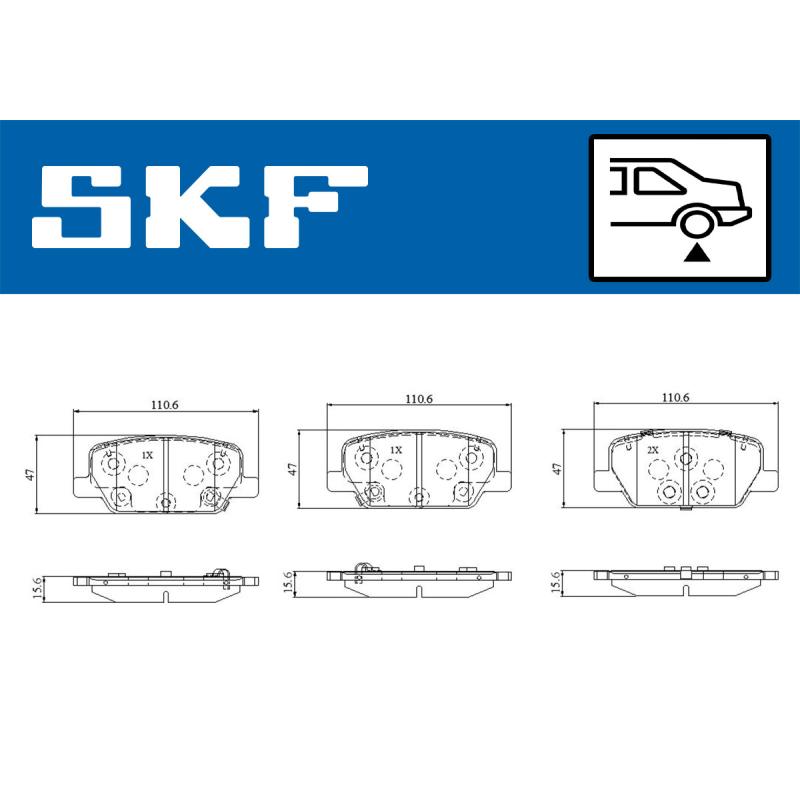 Jeu de 4 plaquettes de frein avant SKF VKBP 91440 A - Visuel 1
