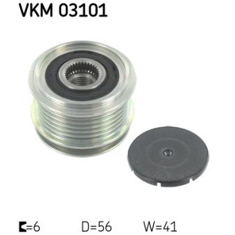 Poulie roue libre, alternateur SKF VKM 03101 pour TOYOTA COROLLA 1.9 TDI - 110cv