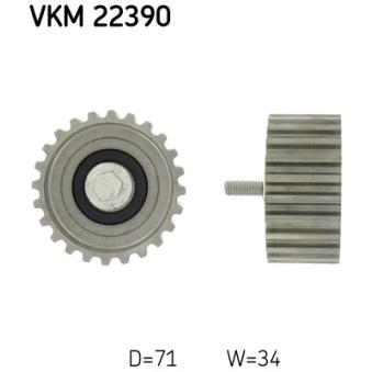 Poulie renvoi/transmission, courroie de distribution SKF VKM 22390 pour IVECO DAILY 33S15. 35S15. 35C15 - 146cv