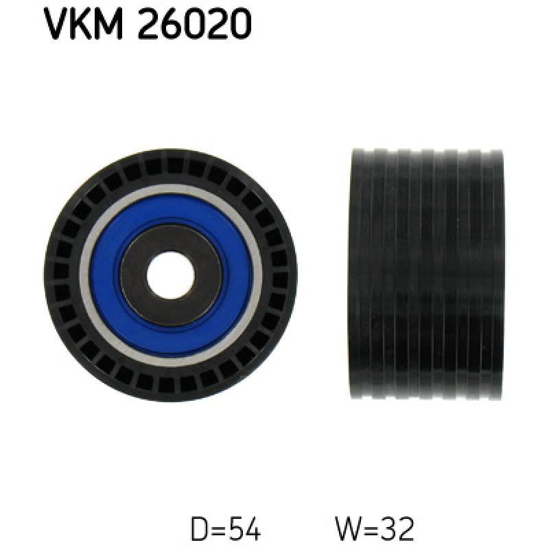 Poulie renvoi/transmission, courroie de distribution SKF VKM 26020 - Visuel 1