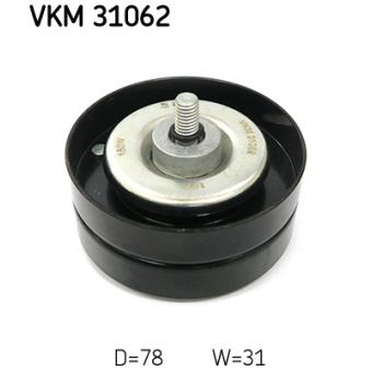 Poulie renvoi/transmission, courroie trapézoïdale à nervures SKF VKM 31062 pour AUDI A8 3.7 quattro - 280cv