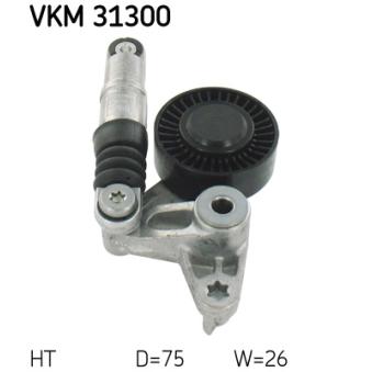 Poulie-tendeur, courroie trapézoïdale à nervures SKF VKM 31300 pour VOLKSWAGEN TOUAREG 3.0 V6 TDI - 225cv