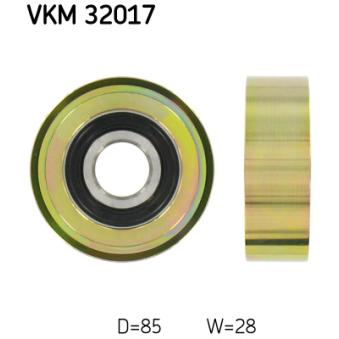 Poulie renvoi/transmission, courroie trapézoïdale à nervures SKF VKM 32017