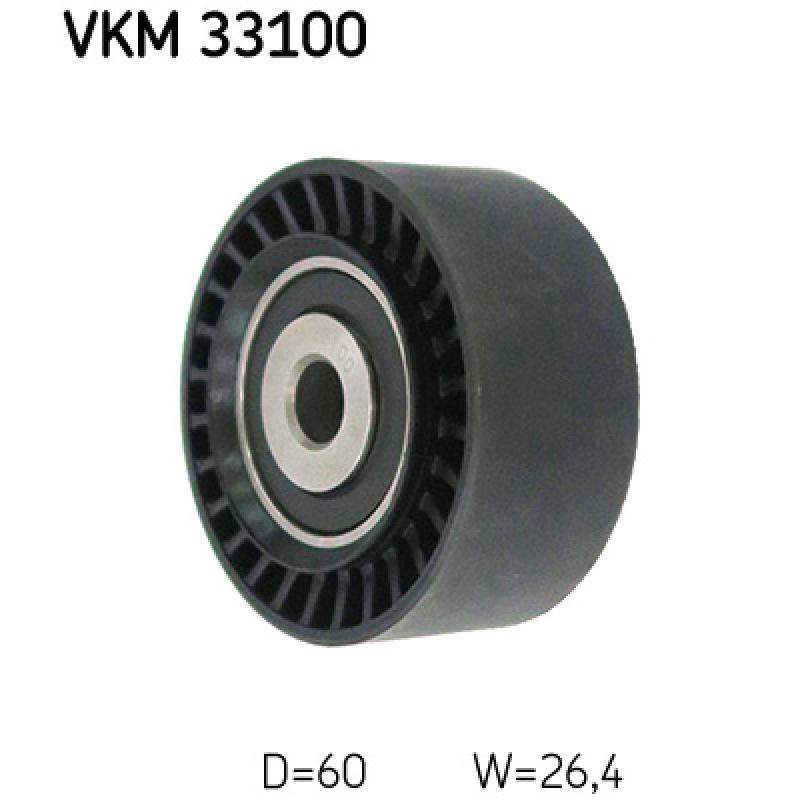 Poulie renvoi/transmission, courroie trapézoïdale à nervures SKF VKM 33100 - Visuel 2
