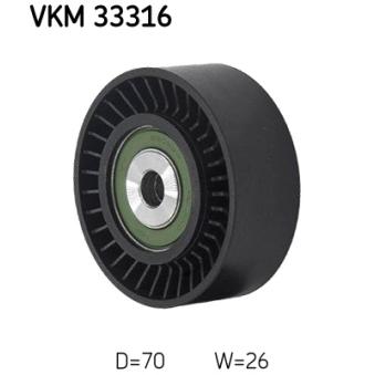 Poulie renvoi/transmission, courroie trapézoïdale à nervures SKF [VKM 33316]