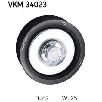 Poulie renvoi/transmission, courroie trapézoïdale à nervures SKF [VKM 34023]